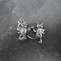 Sterling Silver 3D The Owl & the Pussy Cat Charm for Charm Bracelet
