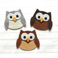 3 x Felt owl die cuts.