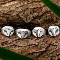 Owl Ring with Blue Sapphire Eyes - Stunning animal jewelry for women featuring a mesmerizing owl des