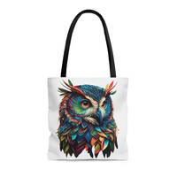 Colorful Owl Tote Bag for Bird Lover Owl Art Birdwatcher Gift for Animal Lover Mothers Day Gift Natu