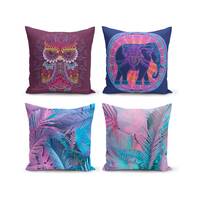 Owl Pillow Cover, Elephant Pillow Case, Authentic Throw Pillow Cover, Boho Home Decoration Pillow Co