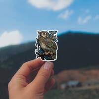 Calming Owl Sticker * Laptop Sticker * Water Bottle Sticker * Phone Sticker *
