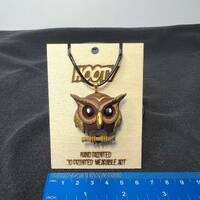 3D Printed Hand Painted Wearable Art, Owl pendant, gifts for her, gifts for him, original design.