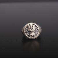 Masonic Owl Band ,Wise Are Silent Ring, Illuminati Owl Ring, Owl Wisdom Ring, Secret Society Band, W