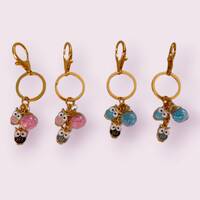 Owl Keychains in Pink and Blue with Gem Globes. Gift idea for girls. Accessories for Bag or Purse.