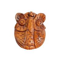 Owl Puzzle Trinket Box in Brown Wood Hand Carved Girls Jewellery Kids Children's Treasure Hiding