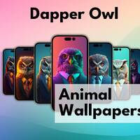 Dapper Owl Collection: 7 AI-Generated Wallpapers for iPhone
