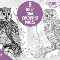 Wise Owls Light Greyscale Coloring Pages | Grayscale Animal Coloring Pages | Greyscale Portrait | Co