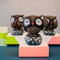 Owl Statue (Set of 3)- Minerva Owl, Owl Gifts for Men, Superb Owl, Owl Bird, Night Owl, Owls Gifts F