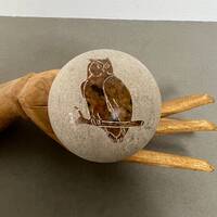 Vintage Siku Canada Owl Trinket Box , Carved and Etched Soapstone