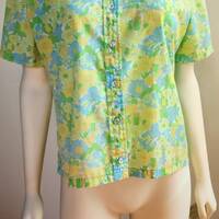 1960s Owl Novelty Print Shirt by Ship and Shore &ndash; Large