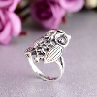 Owl Ring, Silver Ring, Beautiful Ring, Animal Jewelry, 925 Sterling Ring, Handmade Jewelry, Annivers