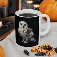 Snowy Steampunk Sentinel: Unique Owl Mug | Cool Bird Apparel | Bird Lover Cup | Ceramic Mug 11oz