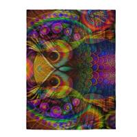 Colourful Owl Trip Velveteen Plush Blanket