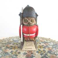 Vintage Alfonso Lucchesi Royal Guard Owl Figurine, Heavy Resin Statue