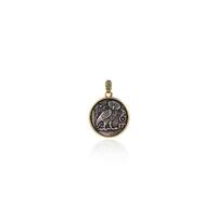 Owl Pendant, Micropavé CZ Vintage Pendant, 18K Gold Filled Owl Charm,Animal Pendant,Roynd Pen