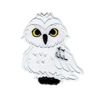 Small white owl embroidered iron on sew on applique patch