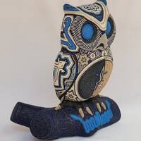 Huichol Art OWL SCULPTURE