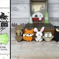 Woodland Animal Magnets: Bear, Moose, Fox, Owl, Bunny, Scrap buster (Digital Download)