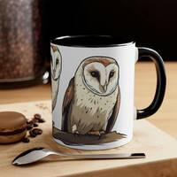 Owl Mug, Gift, Owl Lover, Bird, Coffee, Tea, Nocturnal, Barn Owl
