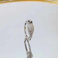 Silver and Gold Owl ring, Unique Ring, 925 Sterling Silver, Bird Lover Ring, Nature inspired, Perfec