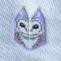 Barn Owl / Fringe / Tassel / Hand Beaded Earrings  / Made To Order