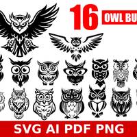 Owl svg bundle, owl clipart png, owl cricut, owl cut, owl art, bird silhouette, bird svg, cute owl, 