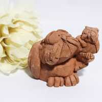 1973 Vintage Terracotta Owls Figurine, Kersten Brothers Funny Looking Cartoons Owls, Father's Da