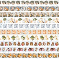 Woodland Animals Digital Washi Tape, Digital Download, Embellishment, Scrapbooking, Junk Journal, Be