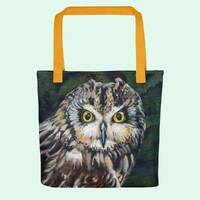 Tote bag of native (endemic) Hawaiian pueo owl. A perfect gift of aloha from Hawaii!