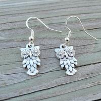 Owl Earrings. Gifts For Mom, Anniversary Gift. Birthday. Bird Necklace