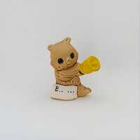 Vintage Anthropomorphic Norcrest Owl with School Bell and Book Figurine, Graduation Owl Figurine