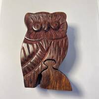 4-piece Owl Wooden Puzzle Box | Wooden Owl Puzzle Box Handmade wooden puzzle box | Wooden trinket se