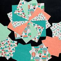 56 Owls outdoor adventure fabric, 7" square quilt blocks, snails, bunny, quilting fabric, patch