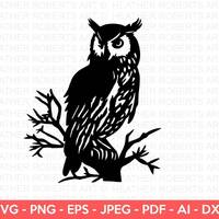 Owl Silhouette SVG, Owl Svg, Bird Svg, Owl Clipart svg, Animal Svg, Bird Silhouette Svg, Owl Design 