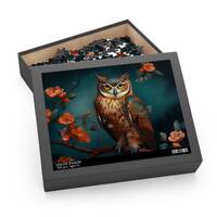 Owl Puzzle: Bird, Night Sky Theme, Nature-Inspired Jigsaw Game, Owl Lover Gift, Premium Quality, Col