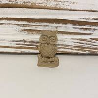 Vintage Carved Owl Miniature Figurine 2" Tall