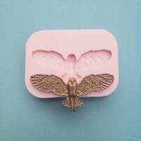 Owl Bird Moon Forest Landscape Wings Silicone Rubber Mold for Resin, Cake, Candy, Fondant, Jewelry, 