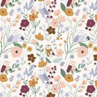 It's Owl Good in Vanilla, Woodland Owls Among Flowers on Cream, Owl You Need is Love,  Dear Stel
