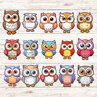15-Pack Kawaii Owl Stickers | Cute Animal Decals for Crafts, Scrapbooking, Journals, DIY Projects, P