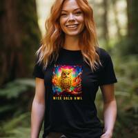 Wise Gold Owl Unisex T Shirt