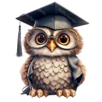 Graduation Owl Clipart | Cute Owl with Cap | Printable Sublimation PNG | Digital Download | Commerci