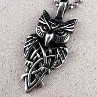 Beautiful Mens Owl Pendant, Steel Necklace with Owl Pendant,  Stainless Steel Jewelry, Jewerly Owl  