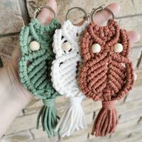 Macrame Owl Keychain | Backpack Keychain | Bag Charm | Macrame Keyring | Owl Keyring | Boho Accessor