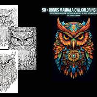 Printable 50 + Owl Mandala Adult Coloring Pages