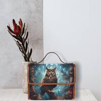 Mystical Owl Canvas WItch Bag, Cute Dark Cottagecore crossed body purse, Goblincore Owl Witch Purse,