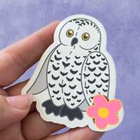 Plush Snowy Owl Sticker