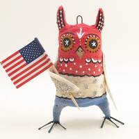 Spun Cotton Assorted 4th Of July Owl Figure/Ornament