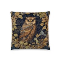 William Morris Owl Pillow, Owl Cushion