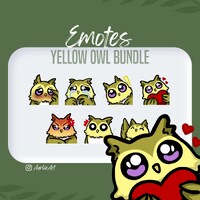 Yellow Owl Emote Bundle | Twitch, YouTube, Discord (Digital Download)